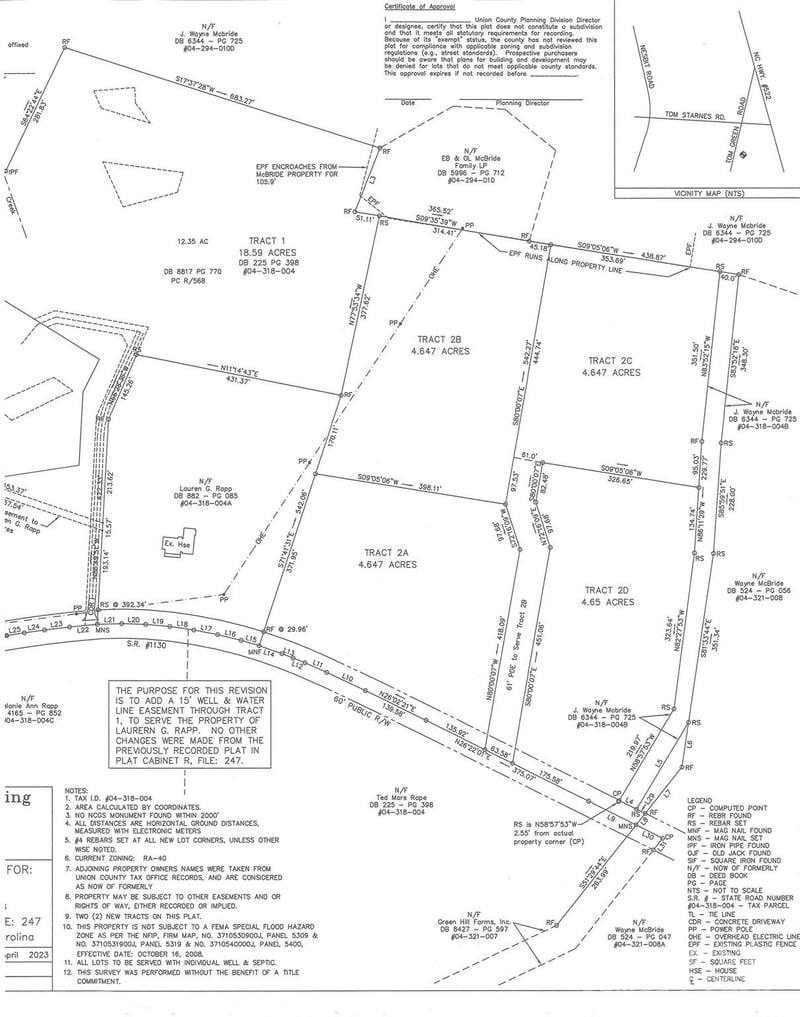 0 Tom Greene Road Lot 2C, Waxhaw, NC -  - $275,000