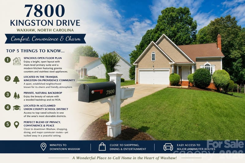 7800 Kingston Drive, Waxhaw, NC - 3 beds, 2.5 baths, 1,945 sqft - $435,000